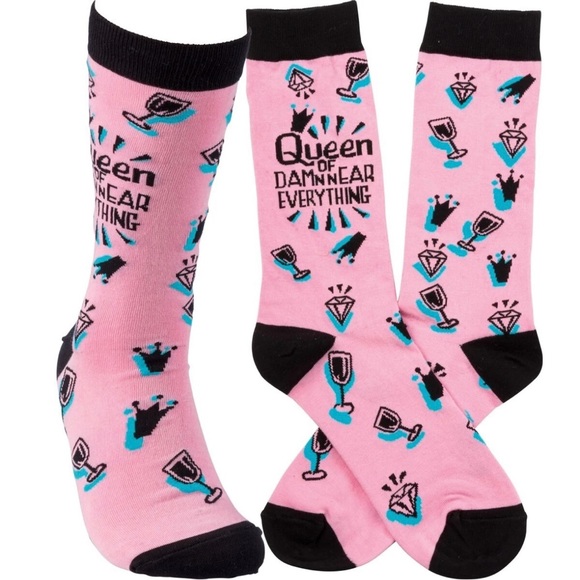 Primitives by Kathy Pink and Black Casual Socks - Picture 1 of 4